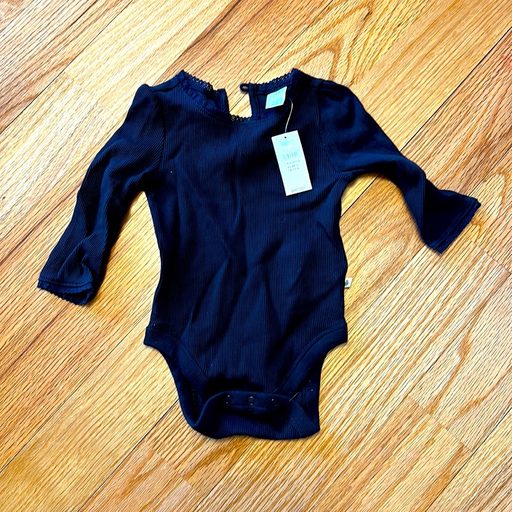 Black lace lined onesie NWT 3-6 months